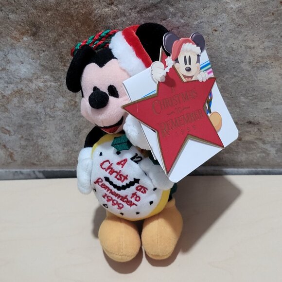 Vintage Disney Store A Christmas To Remember Mickey 1999 Plush Ornament - Picture 5 of 8
